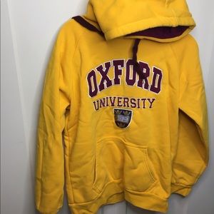 Yellow & Burgundy Oxford University Hoodie Large